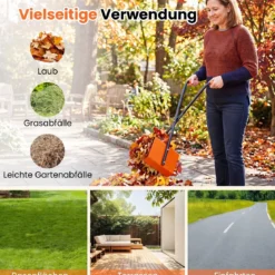 Laubgreifer mit 92 cm Langem Stiel Laubsammler mit Breite Kunststoff-Paddelgreifer & Ergonomischer Griff