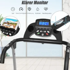 Laufband klappbares elektrisches Laufband leises Laufband 123 x 51 x 113 cm Schwarz
