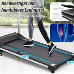 Laufband klappbares elektrisches Laufband leises Laufband 123 x 51 x 113 cm Schwarz