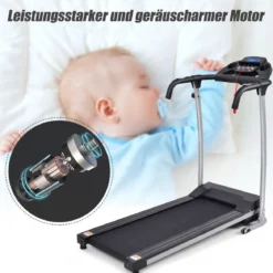 Laufband klappbares elektrisches Laufband leises Laufband 123 x 51 x 113 cm Schwarz