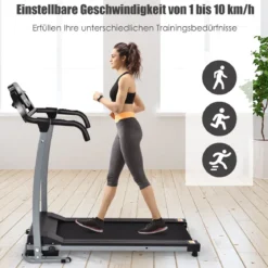 Laufband klappbares elektrisches Laufband leises Laufband 123 x 51 x 113 cm Schwarz