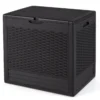 96 L Aufbewahrungsbox Outdoor Auflagenbox mit PP-Deck Rattanmustern & abschließbarem Deckel Braun