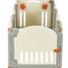 Laufgitter Baby Laufstall Kinder Schutzgitter Absperrgitter mit Tür Beige und Grau
