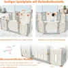 Laufgitter Faltbar Baby Krabbelgitter Absperrgitter Schutzgitter Beige und Grau