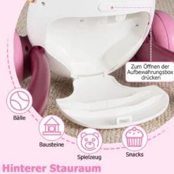 Lauflernwagen Baby Walker mit Musik & Licht Lauflernhilfe mit Formensortierer rotierende Zahnräder Rosa