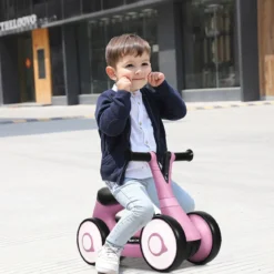 Laufrad Balance Fahrrad Balance Bike Kinderlaufrad Lauflernrad für Kinder Fahrrad Lernlaufrad ohne Pedal für Kinder 59x29x40cm Rosa
