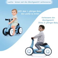Laufrad Balance Fahrrad Balance Bike Kinderlaufrad Lauflernrad für Kinder Fahrrad Lernlaufrad ohne Pedal für Kinder 59x29x40cm Blau