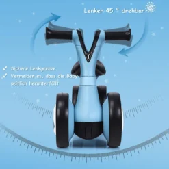 Laufrad Balance Fahrrad Balance Bike Kinderlaufrad Lauflernrad für Kinder Fahrrad Lernlaufrad ohne Pedal für Kinder 59x29x40cm Blau