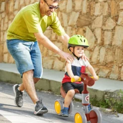 Laufrad Lauflernrad 4 Räder Kinderlaufrad ohne Pedal Balance Fahrrad für Kinder 18-36 Monate