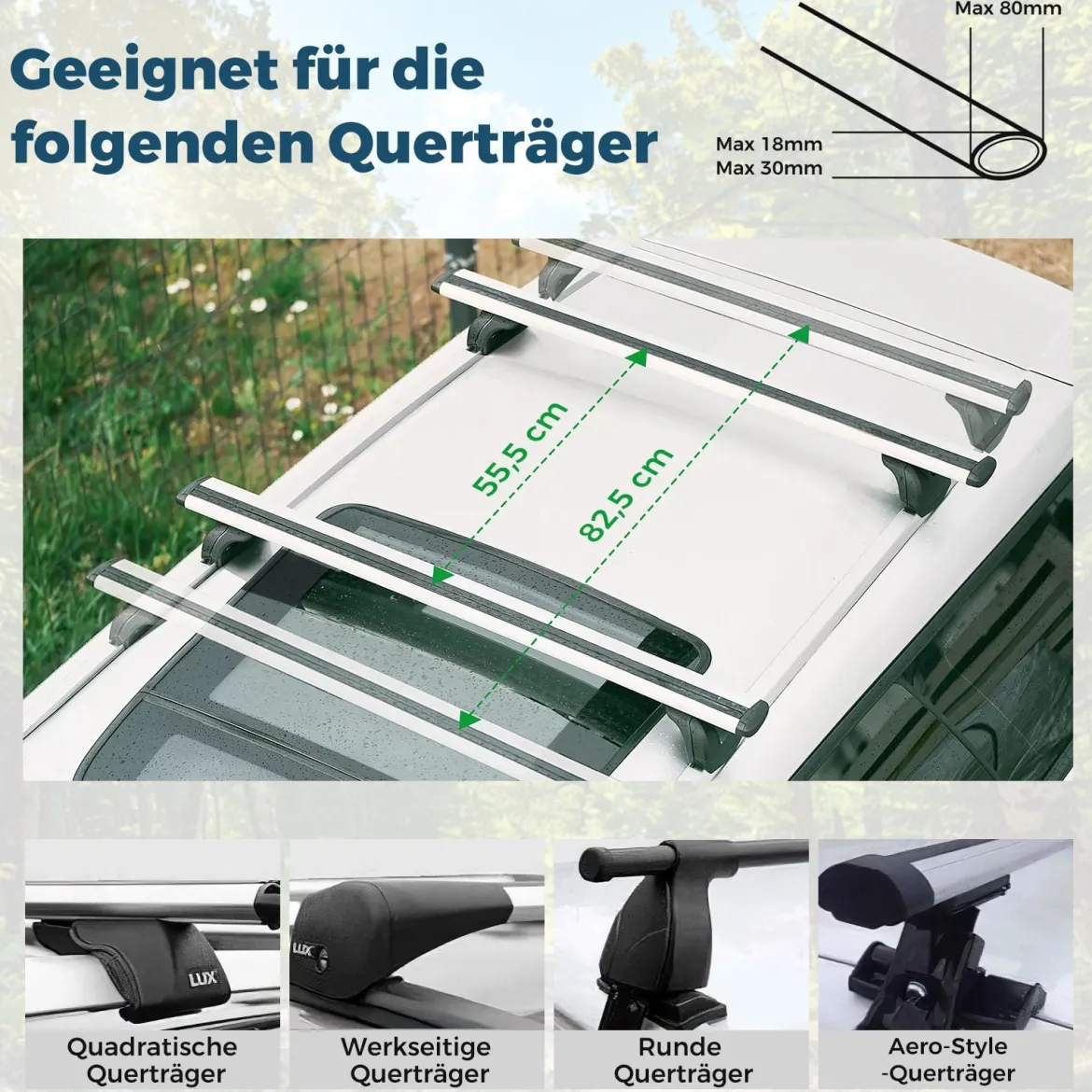 400L Auto Dachbox Abschießbarer Dachkoffer mit Zentralverriegelung & Schlüsseln & Gurten