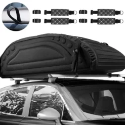 400L Auto Dachbox Dachkoffer mit Transportbändern Dachtasche Gepäckbox Dachgepäckträger Tasche