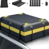 600L Dachbox für Auto mit 6 Türhaken & Zahlenschloss Rutschfester Matte & Tragetasche Dachkoffer Gelb