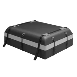 600L Dachbox für Auto mit 6 Türhaken & Zahlenschloss Rutschfester Matte & Tragetasche Dachkoffer Grau