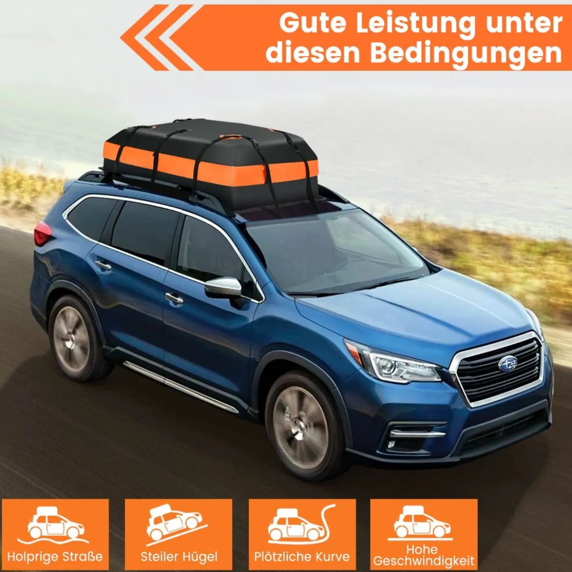 420 L Dachbox für Auto mit Zahlenschloss & 6 Türhaken & Anti-Rutsch-Matte Wasserdichter Dachkoffer