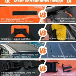 420 L Dachbox für Auto mit Zahlenschloss & 6 Türhaken & Anti-Rutsch-Matte Wasserdichter Dachkoffer