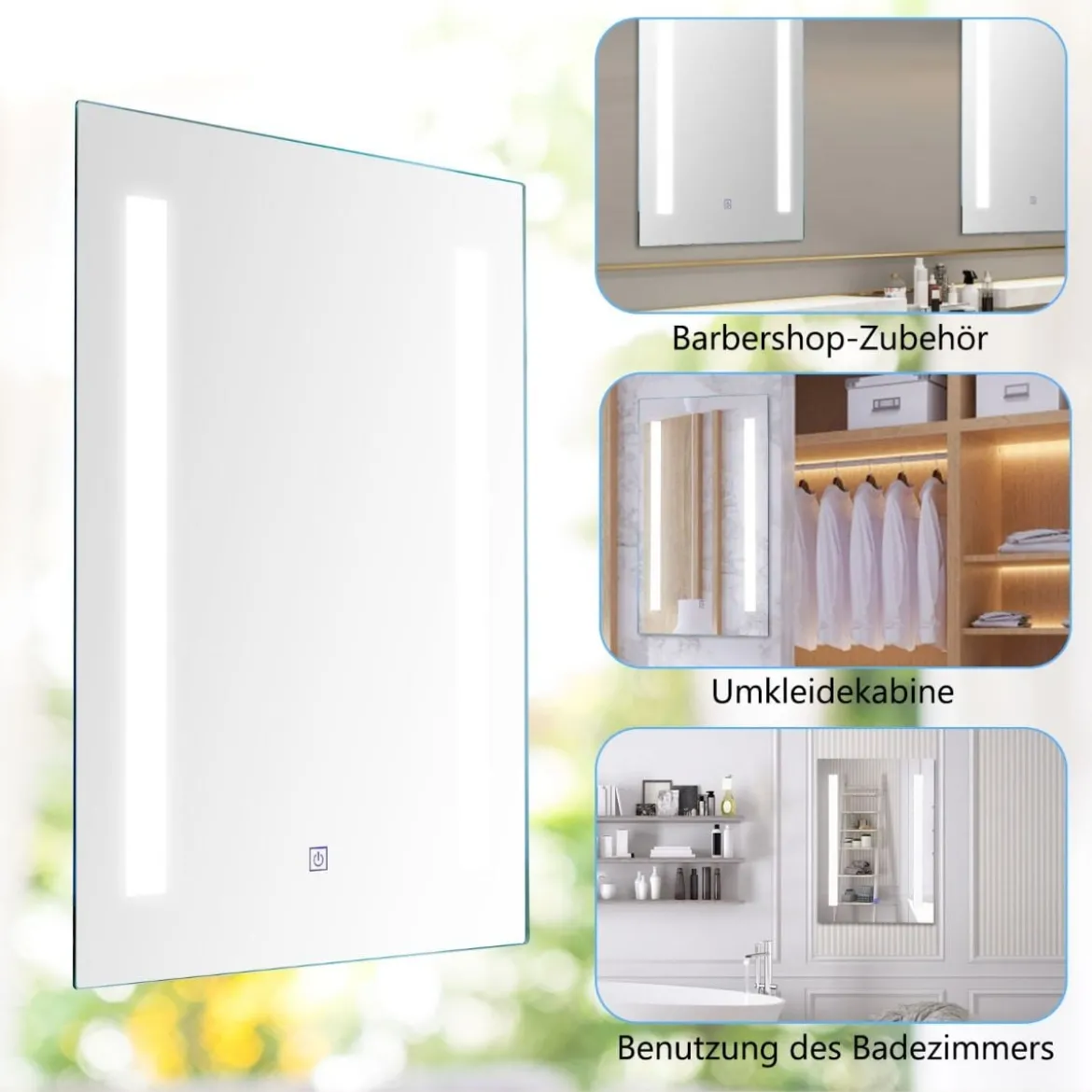 LED-Badezimmerspiegel Wandmontierbarer Kosmetikspiegel 70 x 50 cm
