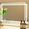 LED Beleuchteter Schminkspiegel mit 3-farbigen Dimmbaren Modi & Smart-Touch-Steuerung 58 x 12 x 48 cm