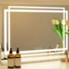LED Beleuchteter Schminkspiegel mit 3-farbigen Dimmbaren Modi & Smart-Touch-Steuerung 80 x 14 x 62 cm