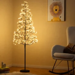 LED Lichterbaum 150 cm Leuchtbaum mit 1000 warmweißen Leuchten LED Baum Innen Lichterzweige mit Zemenständer