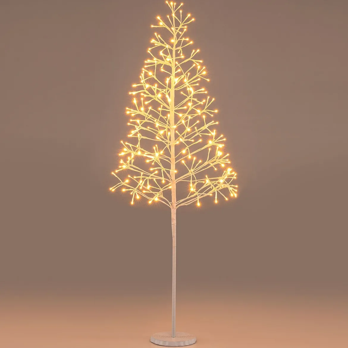 LED Lichterbaum mit Warmweißen LED-Leuchten Birkenbaum Künstlicher Weihnachtsbaum 150 cm