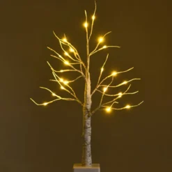LED Lichterbaum mit Warmweißen LED-Leuchten Birkenbaum Künstlicher Weihnachtsbaum