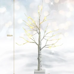 LED Lichterbaum mit Warmweißen LED-Leuchten Birkenbaum Künstlicher Weihnachtsbaum