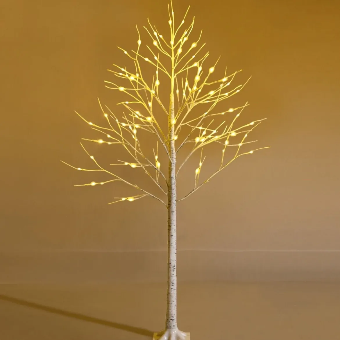 LED Lichterbaum mit Warmweißen LED-Leuchten Birkenbaum Künstlicher Weihnachtsbaum