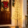 LED Lichterbaum mit Warmweißen LED-Leuchten Birkenbaum Künstlicher Weihnachtsbaum 120 cm