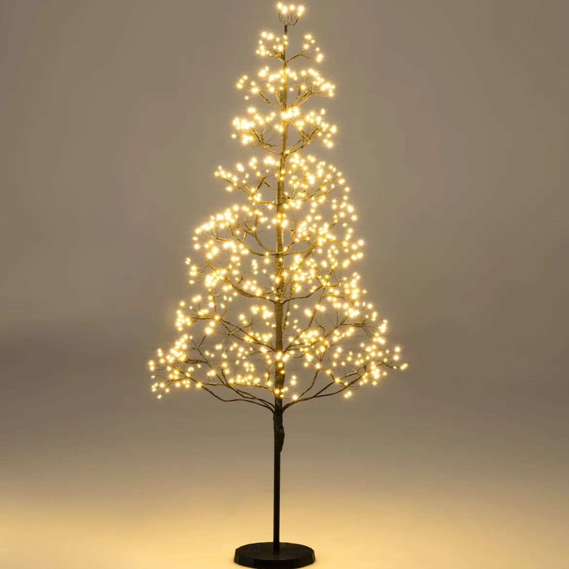 LED Lichterbaum mit Warmweißen LED-Leuchten Birkenbaum Künstlicher Weihnachtsbaum 120 cm