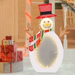 LED Schneemann mit 2 Tunnellichtern Weihnachtsfigur Weihnachtsbeleuchtung