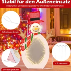 LED Schneemann mit 2 Tunnellichtern Weihnachtsfigur Weihnachtsbeleuchtung