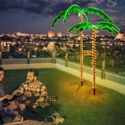LED Seil Licht Palme künstliche LED beleuchtete Palme 175 x 120 x 218cm Grün und Braun