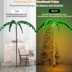 LED Seil Licht Palme künstliche LED beleuchtete Palme 175 x 120 x 218cm Grün und Braun