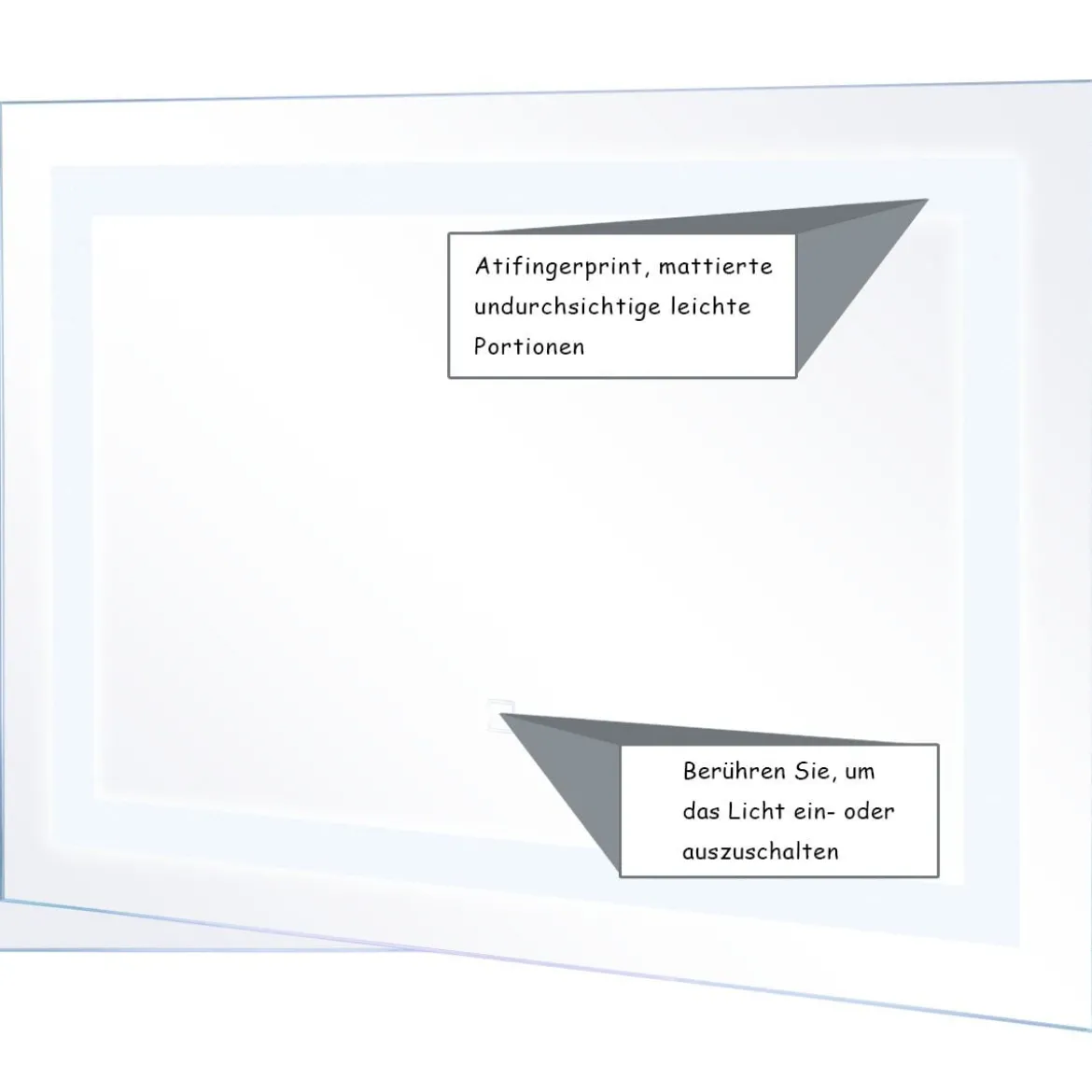 LED-Spiegel Badezimmer Spiegel mit Beleuchtung Wandspiegel Quadratisch 70 x 50 x 3 cm