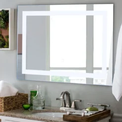 LED-Spiegel Badezimmer Spiegel mit Beleuchtung Wandspiegel Quadratisch 70 x 50 x 3 cm