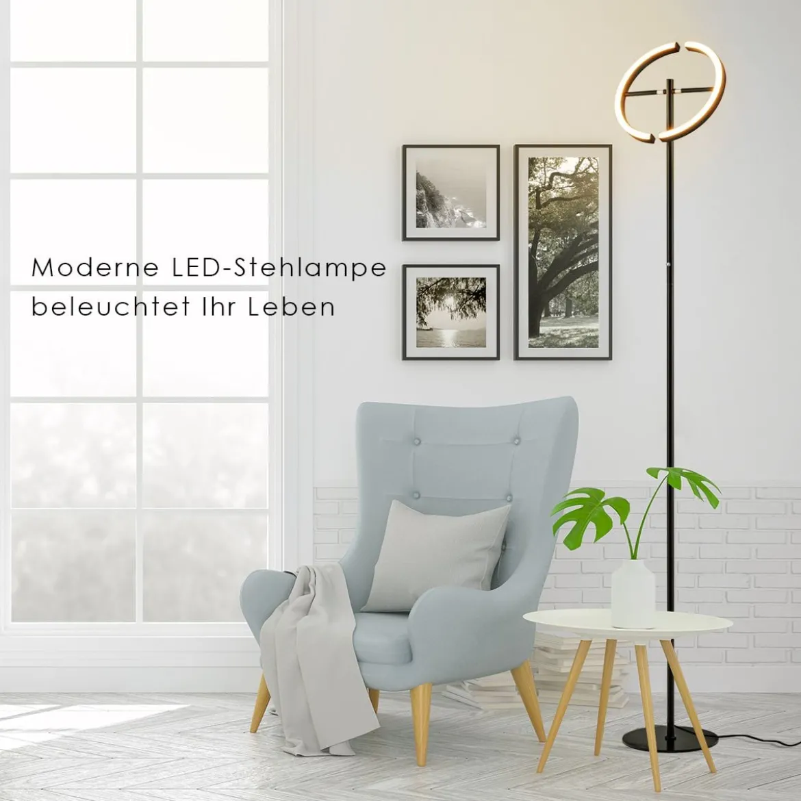 LED Stehlampe dimmbar Deckenfluter Standleuchte Stehleuchte Metalllampe