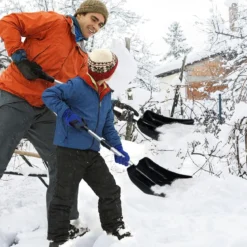 Leichte Aluminium-Schneeschaufel Schneeräumer Dachräumer höhenverstellbar Silber+ Schwarz