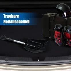Leichte Aluminium-Schneeschaufel Schneeräumer Dachräumer höhenverstellbar Silber+ Schwarz