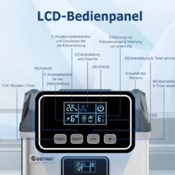 2,4L Eiswürfelmaschine mit Schaufel & Timer & Selbstreinigungsfunktion 18kg in 24H Silber