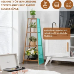 Leiter-Pflanzenregal 4-Stöckiges Bambus-Blumenregal 37 x 34 x 99 cm Braun