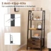 Leiterregal freistehend 134cm Bücherregal mit 4 offenen Regalen und 2 Schubladen vielseitiges Standregal Braun