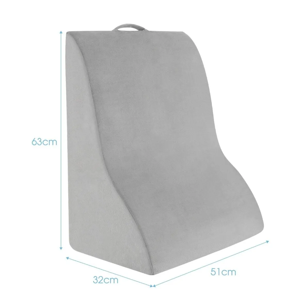 Lesekissen für Bett & Sofa mit Waschbarem Bezug Venenkissen zum Beine Hochlagern Grau