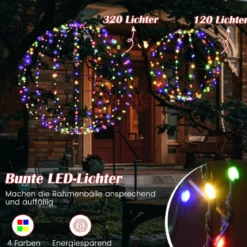 Leuchtkugel Weihnachten 2 Stück LED Kugeln Zum Hinhängen & Hinstellen Weihnachtsbeleuchtung