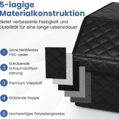 35L Faltbarer Auto-Kofferraum-Organizer aus Leder mit Deckel & Flexibler Trennwand Gesteppt