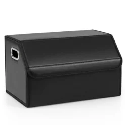 35L Faltbarer Auto-Kofferraum-Organizer aus Leder mit Deckel & Flexibler Trennwand Glatt