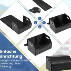 35L Faltbarer Auto-Kofferraum-Organizer aus Leder mit Deckel & Flexibler Trennwand Glatt