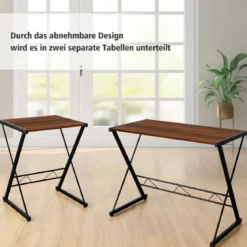 L-Form Computertisch Schreibtisch Bürotisch Ecktisch Winkelschreibtisch Walnuss