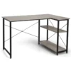 L-Form Schreibtisch Eck-Computertisch mit Ablagefächern Bürotisch 120 x 88 x 74,5 cm Grau