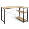 L-Form Schreibtisch Eck-Computertisch mit Ablagefächern Bürotisch 120 x 88 x 74,5 cm Natur