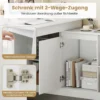 L-förmiger Computertisch 120 cm wendbarer Eckschreibtisch mit 2-Wege-Schrank & 4 Stauraumfächern Weiß